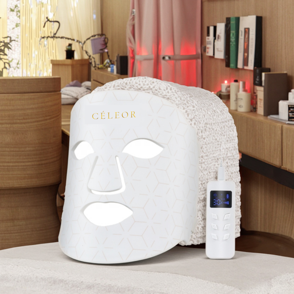 Red-Light Phototherapy Mask LED & NIR for Skin Care at Home and Professional Use CÉLEOR