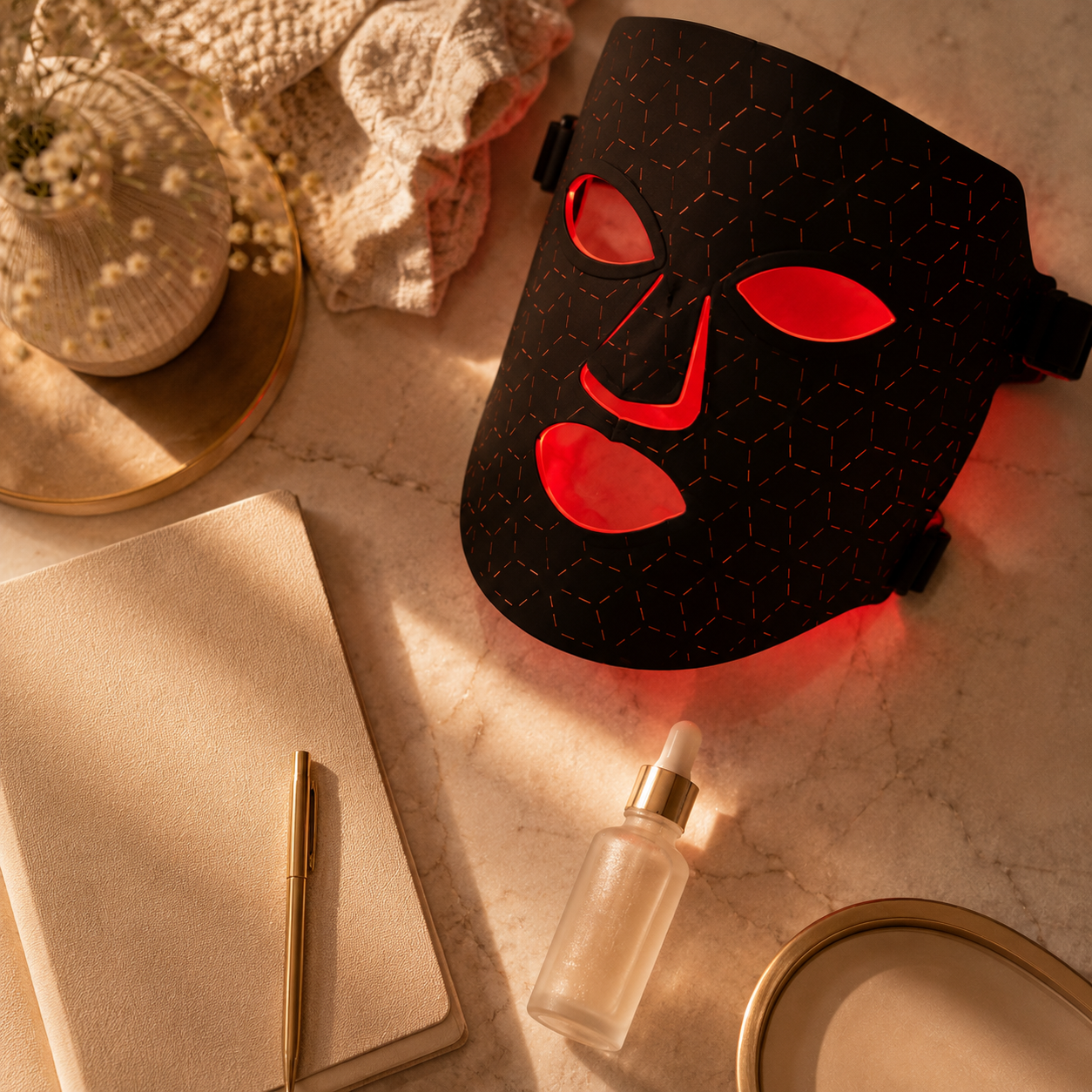 How a red light mask fits a daily skin routine